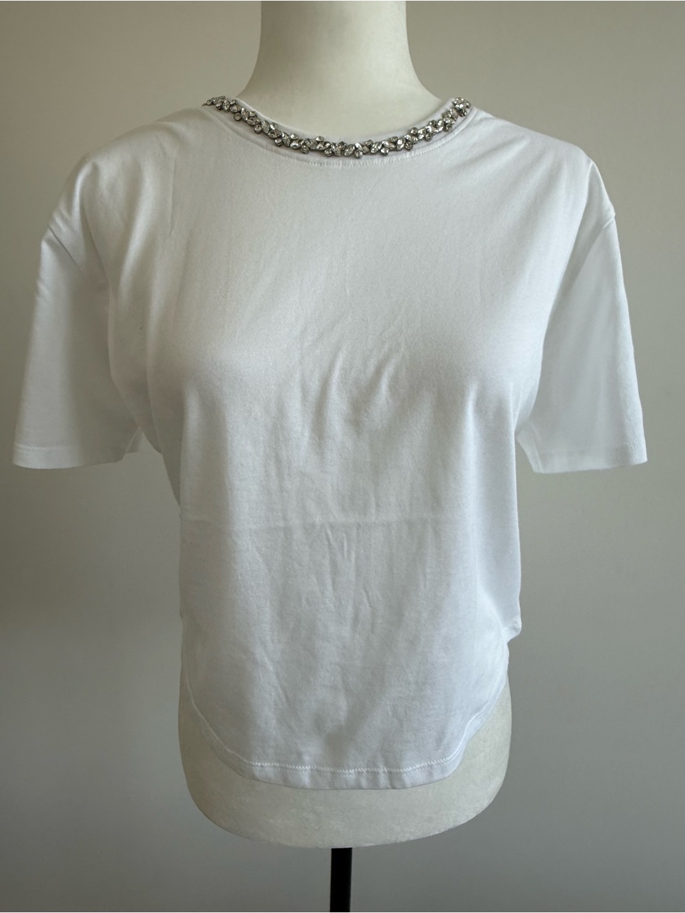 Embellished Crewneck Short-Sleeve Tee - White Brand New W/out tags